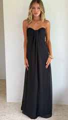 Olivia Strapless Maxi Dress - Black