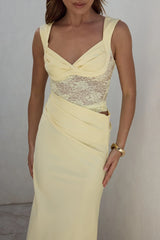 On A Cloud Lace Maxi Dress Yellow