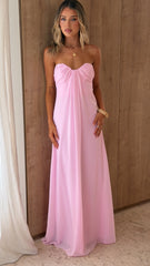 Olivia Strapless Maxi Dress - Pink