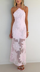 Colette Lace Maxi Dress - Baby Pink