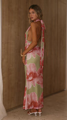 Dally Maxi Dress - Olive/Pink Floral