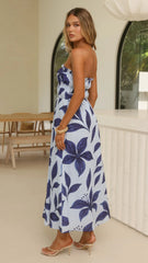 Angela Maxi Dress - Blue Floral