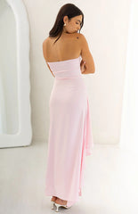 Merlo Light Pink Strapless Formal Maxi Dress