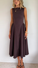 Khloe Midi Dress - Chocolate