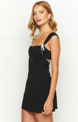 Taylor Black Tie Back Mini Dress