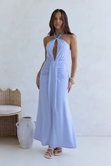 From The Heart Halter Maxi Dress Blue