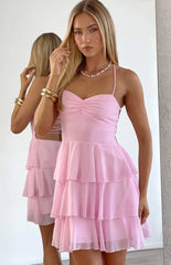 Georgie Pink Ruffle Mini Dress