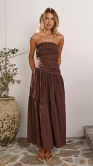 Nia Maxi Dress - Chocolate