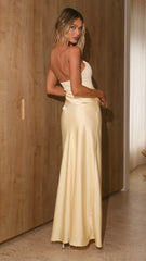 Drew Strapless Maxi Dress - Lemon