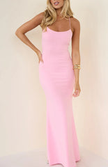 Harriet Pink Crepe Maxi Dress