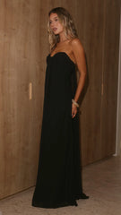 Olivia Strapless Maxi Dress - Black