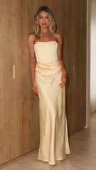 Drew Strapless Maxi Dress - Lemon