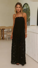 Oaklynn Maxi Dress - Black/Lace