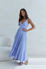 Inner Desire Satin Maxi Dress Blue
