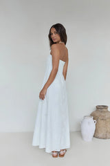 Heart To Heart Strapless Maxi Dress White