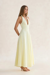 Whisper Of You Halter Maxi Dress Yellow