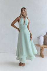 City Lights Calling Maxi Dress Green