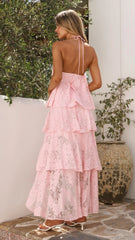 Sora Maxi Dress - Pink Lace
