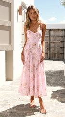 Sanessa Midi Dress - Pink Floral
