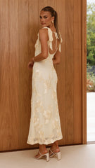 Usha Tie Strap Maxi Dress - Yellow
