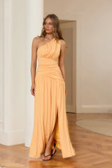Secret Dazzle One Shoulder Maxi Dress Orange