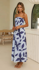 Angela Maxi Dress - Blue Floral