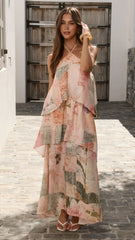 Zova Maxi Dress - Pink/Green Floral