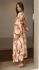 Sutton Maxi Dress - Beige/Brown