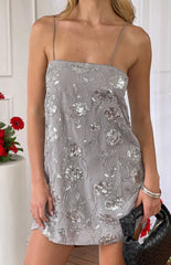 Kaylin Grey Sequin Mini Dress