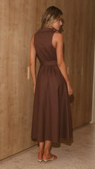 Laisha Midi Dress - Brown
