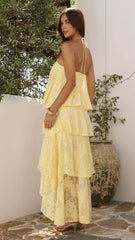 Sora Maxi Dress - Yellow Lace