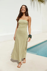 Salvadore Strapless Maxi Dress Green