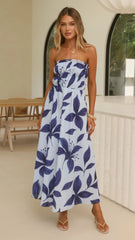 Angela Maxi Dress - Blue Floral