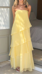 Daisie Strapless Maxi Dress - Yellow