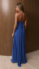 Olivia Strapless Maxi Dress - Cobalt Blue