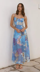 Rahima Maxi Dress - Blue Floral