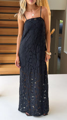 Oaklynn Maxi Dress - Black/Lace