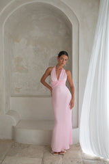 Destinations Halter Maxi Dress Pink