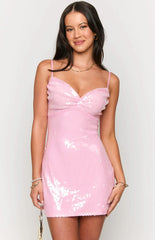 Honey Pink Sequin Mini Dress