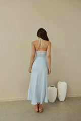 Dreamdays Halter Lace Maxi Dress Blue