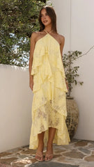 Sora Maxi Dress - Yellow Lace