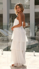 Daisie Strapless Maxi Dress - White