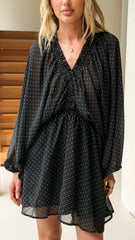 Marzie Mini Dress - Black Polka
