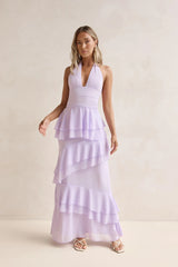 Path Of Fate Halter Maxi Dress Lilac