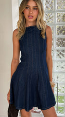 Katella Mini Dress - Dark Denim