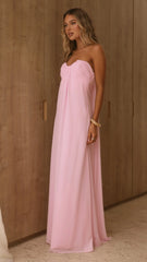 Olivia Strapless Maxi Dress - Pink