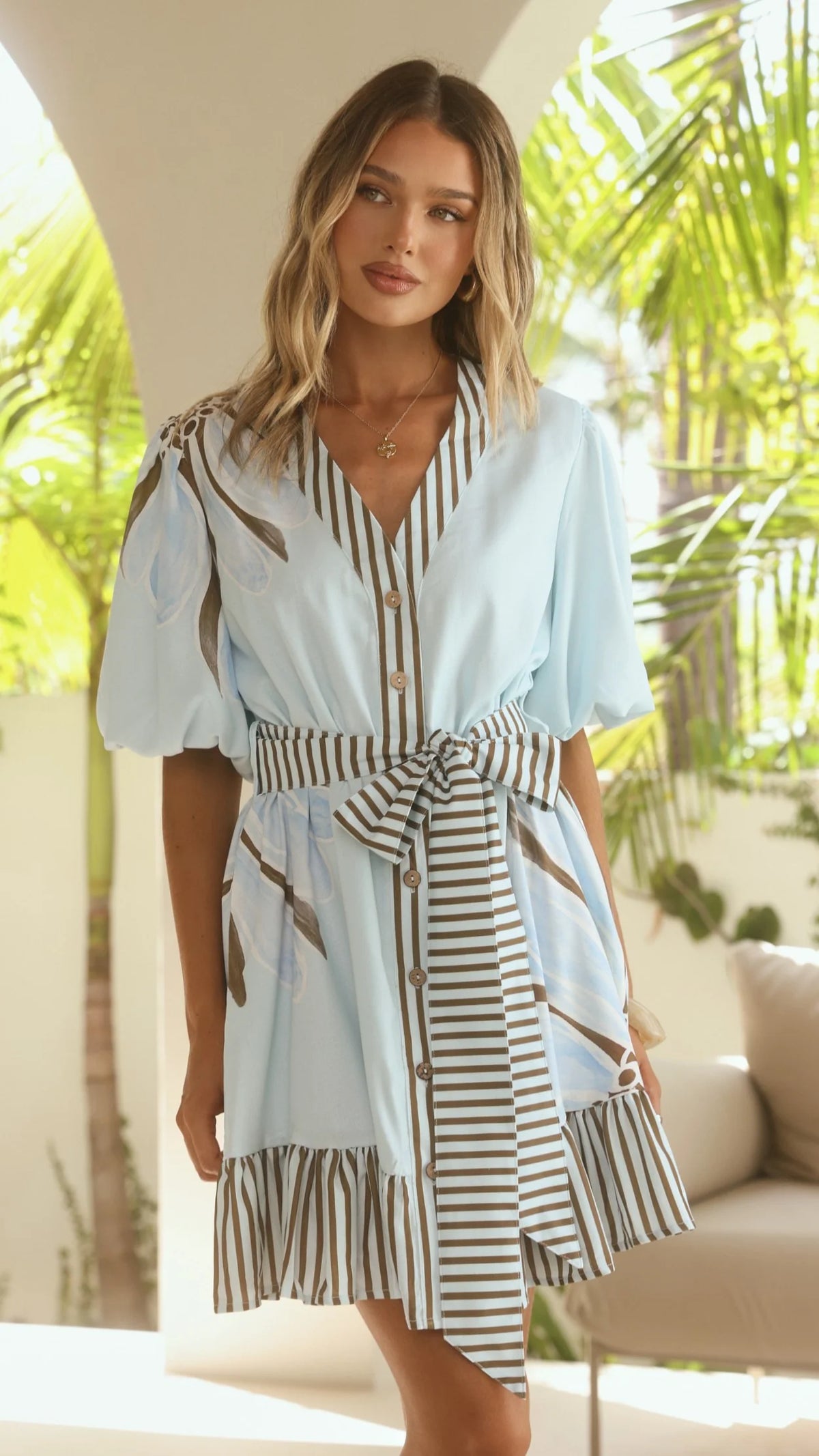 Malina Mini Dress - Ocean Breeze