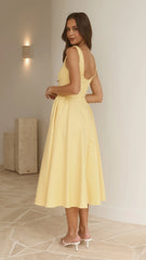 Khloe Midi Dress - Yellow