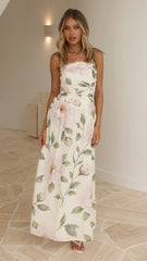 Zarly Maxi Dress - Cream Floral