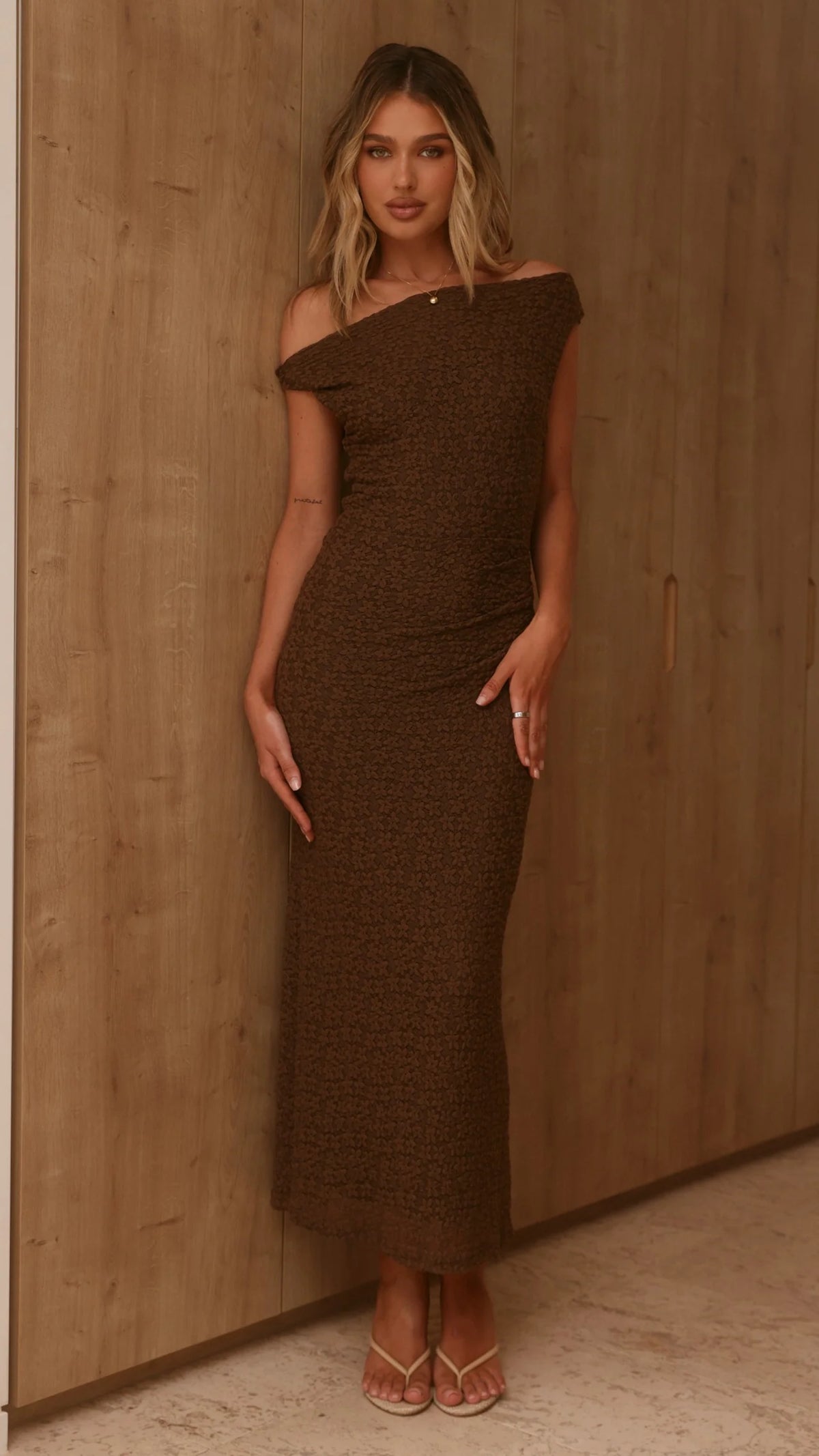 Gigi Maxi Dress Knitted - Chocolate